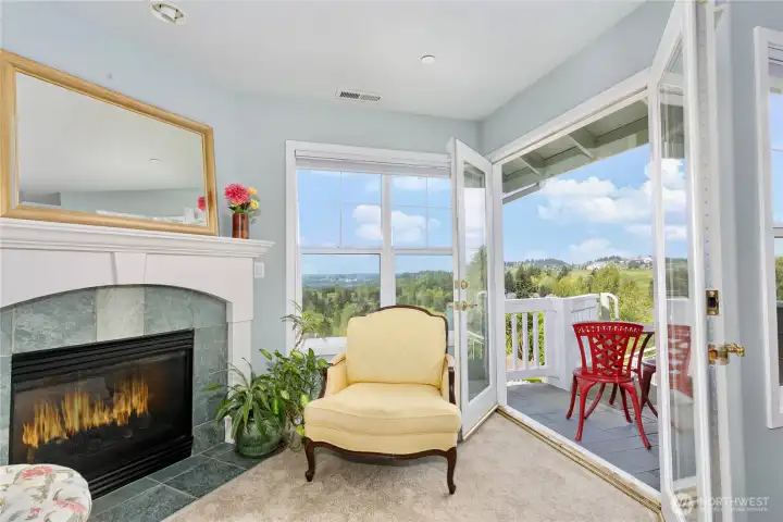 Primary suite with fireplace and breaktaking views