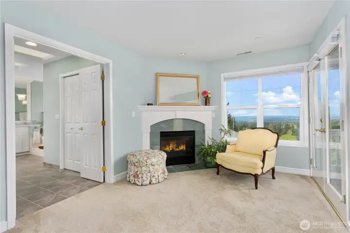 Primary suite with fireplace