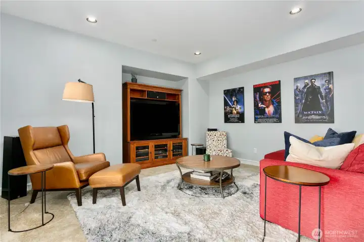 Media Room with access to another outdoor space