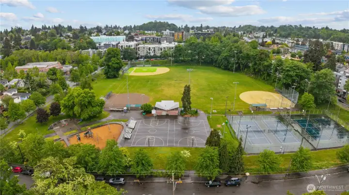 Rainier Playfield and Park is about 4 blocks away