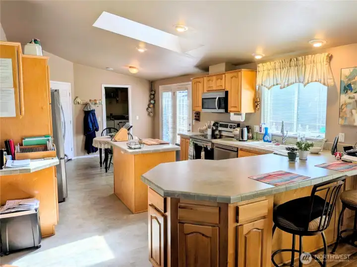 Bar area for eating or entertaining.