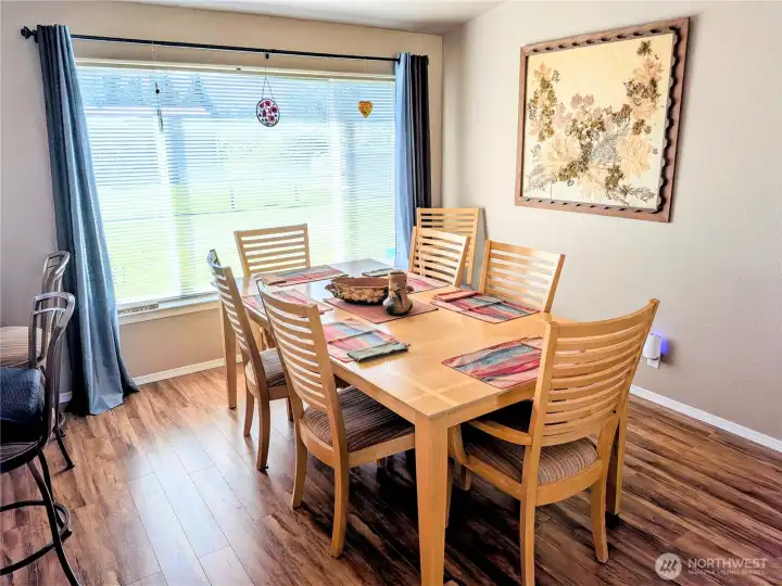 Dining room with view to the backyard.