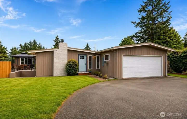 Front door and garage