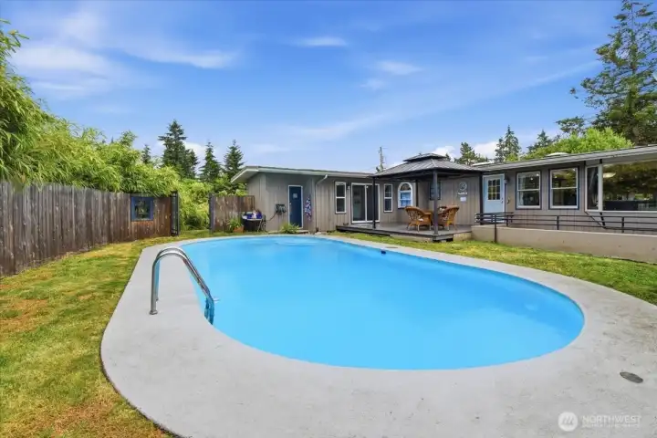 Back yard heated pool