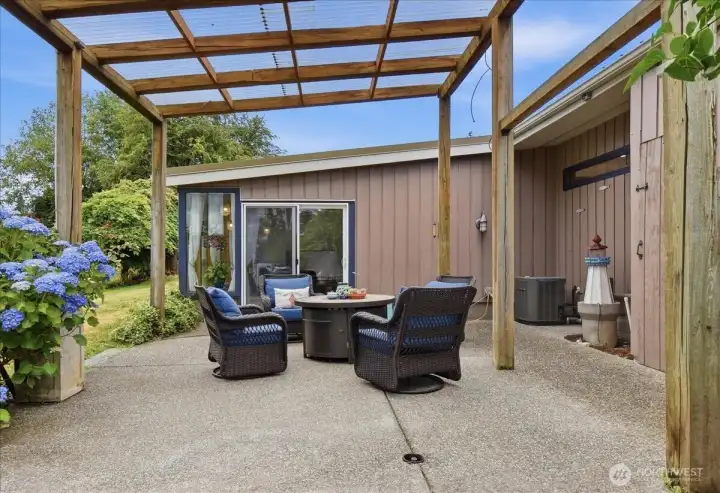 Covered patio area off main floor living room
