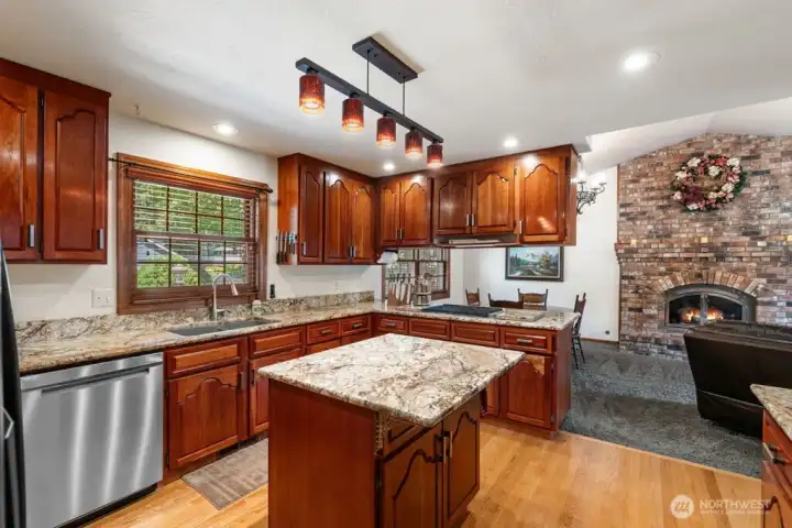 kitchen to family room kitchen to family room