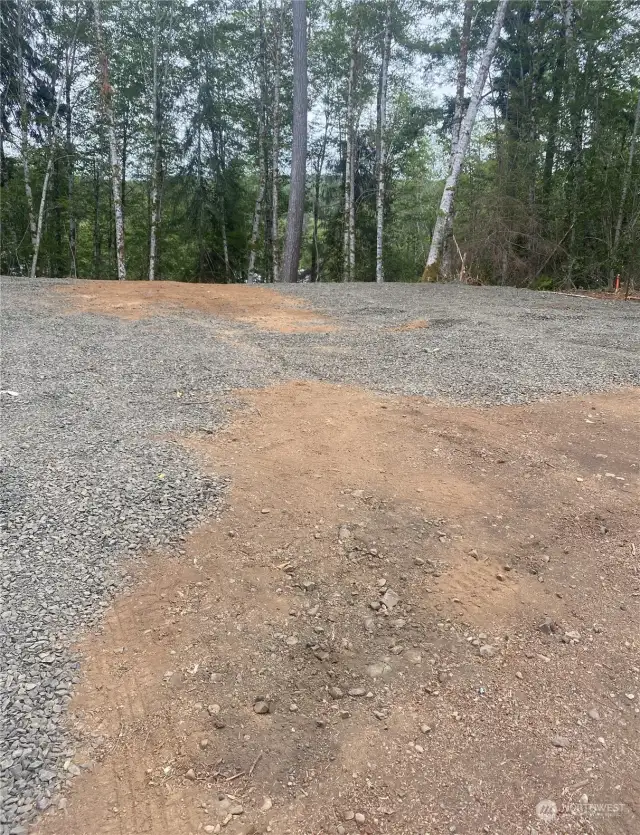 Nice flat lot with fresh gravel.