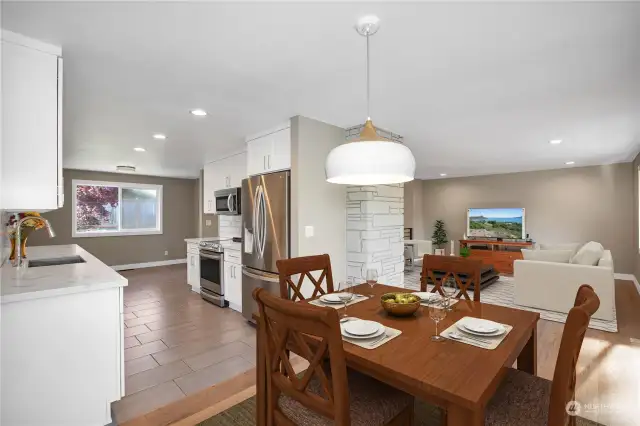 Kitchen & Dining Area Virtually Staged