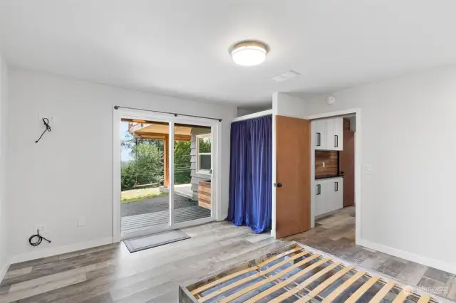 Lower Bedroom with Slider Facing South