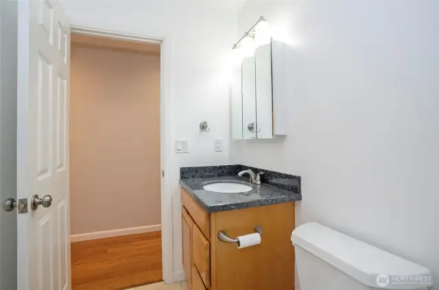 Additional perspective of the main guest bathroom.