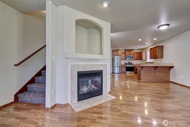 Stairs leading to bedrooms