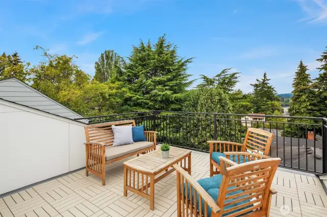 Rooftop deck with territorial views