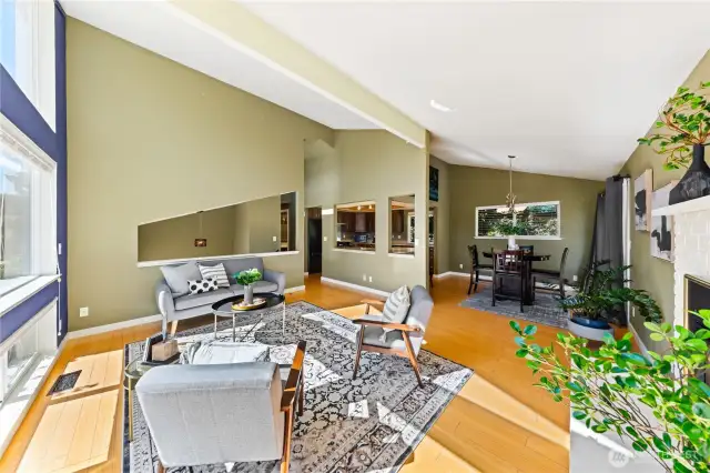 Open living and dining is just off the kitchen.