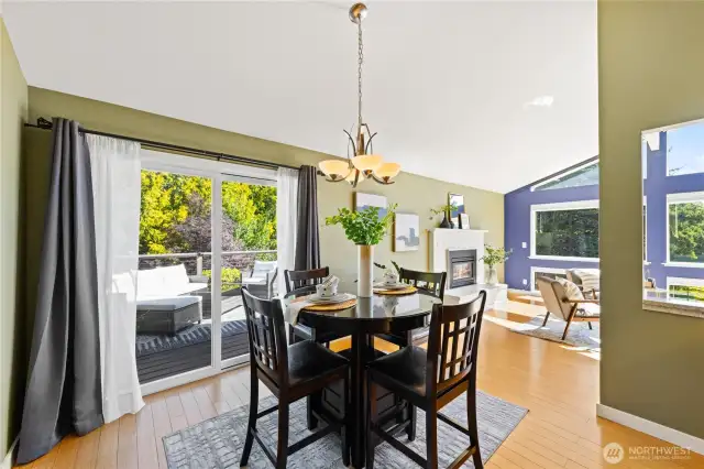 Dining space is just off the private deck.