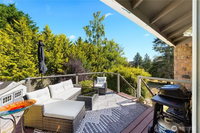 Private Deck space is warm and sunny.