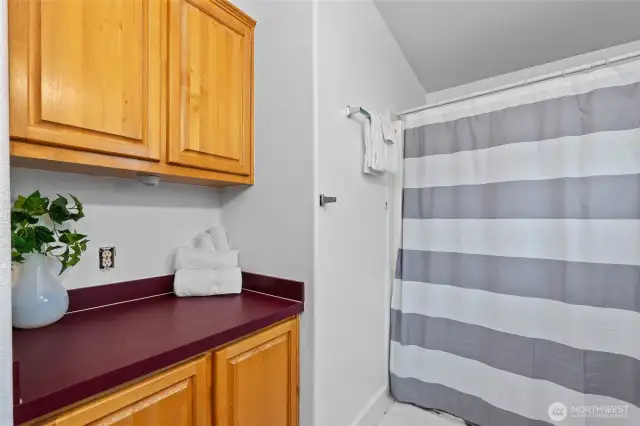 Lots of storage in the primary bathroom