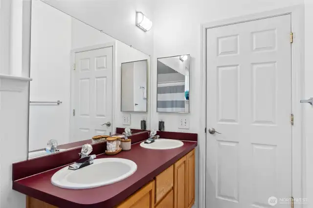 Primary bathroom with double sinks