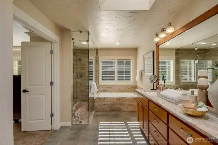 Luxurious updated primary bath