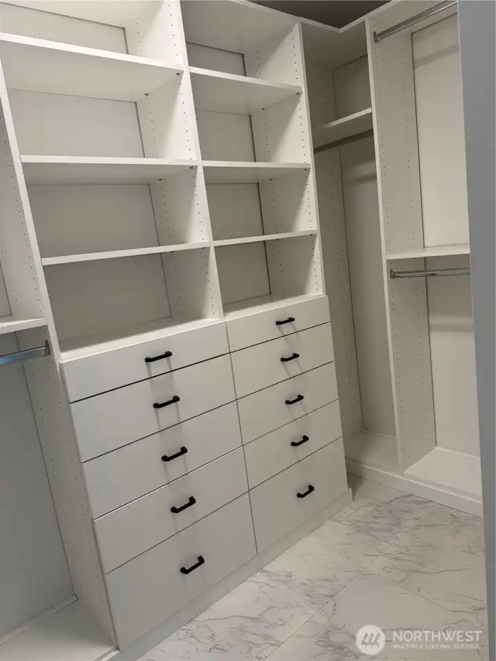 Walk in closet with built-ins