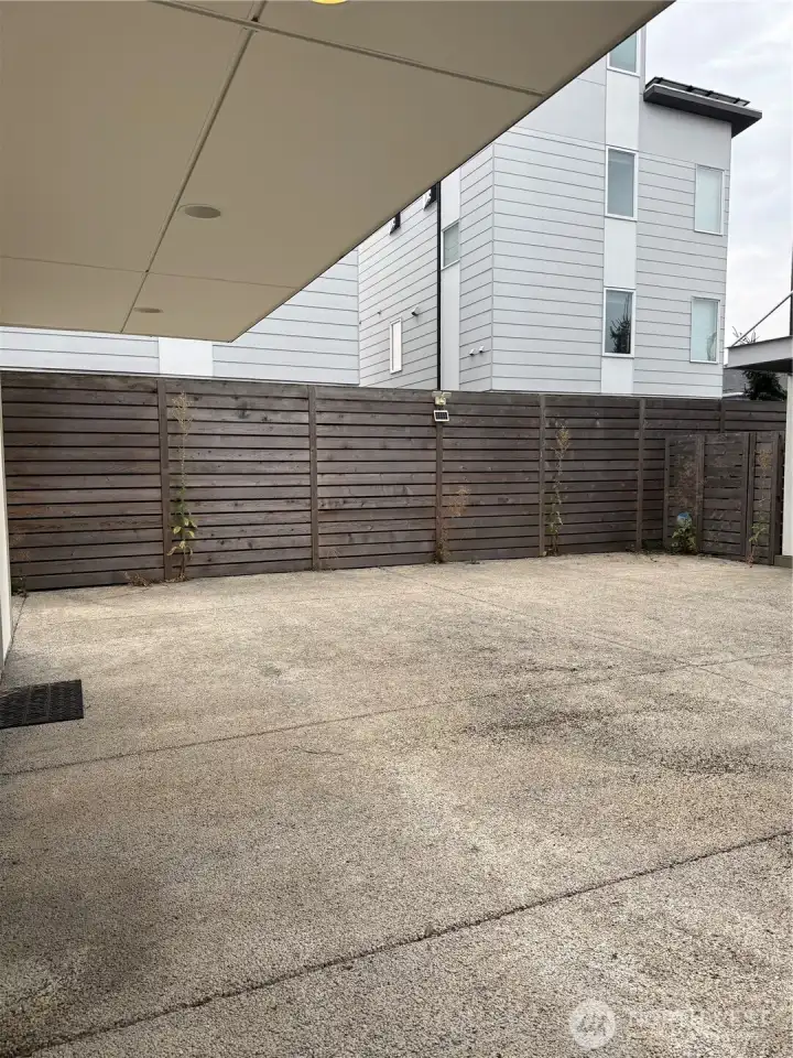 Back area patio area possible parking area