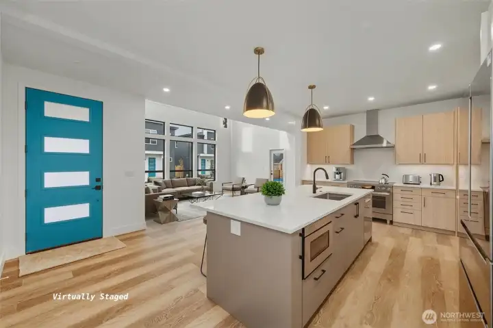 Step inside to this beautiful home with a large kitchen and living area