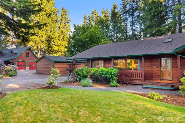 Cedar Sided home tucked away in a majestic fir tree grove