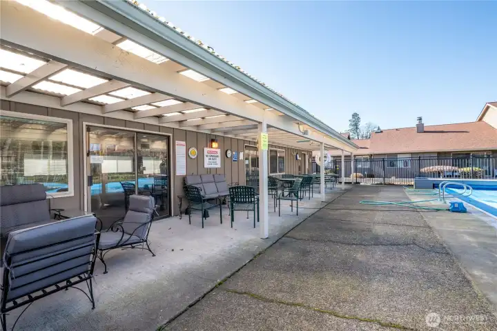 Covered area at community room/pool