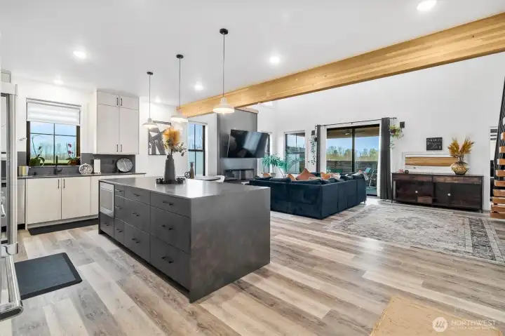 Open concept living room/kitchen