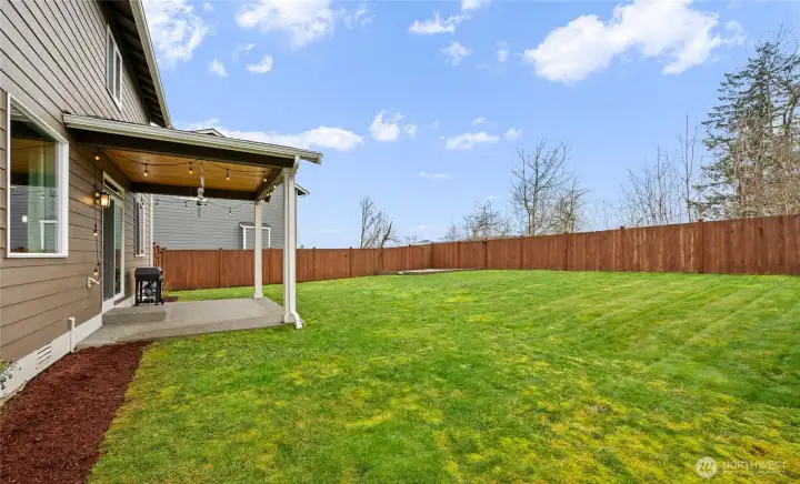 Expansive fenced yard