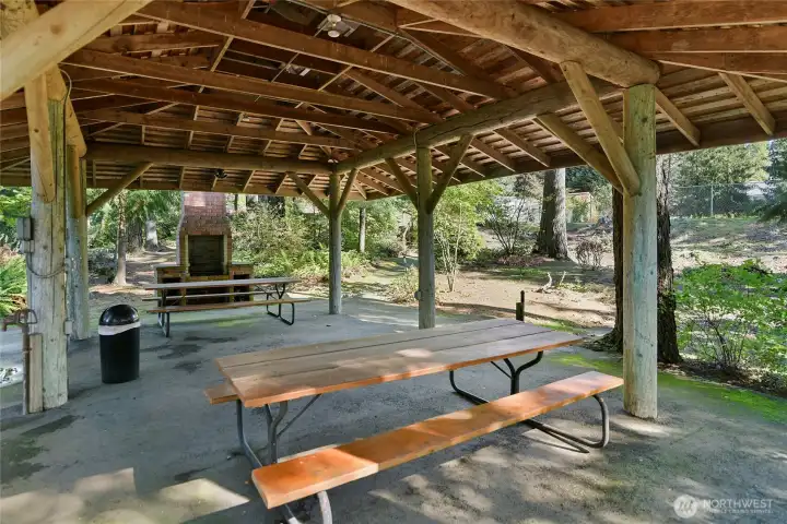 Picnic pavilion, located in the green space across from this home