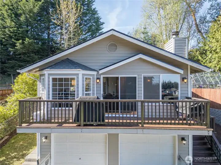 Spacious balcony off main level.