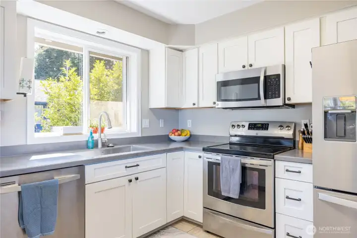 Stainless steel appliances.