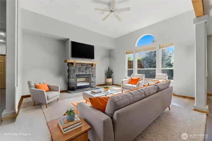 Virtually staged Great Room