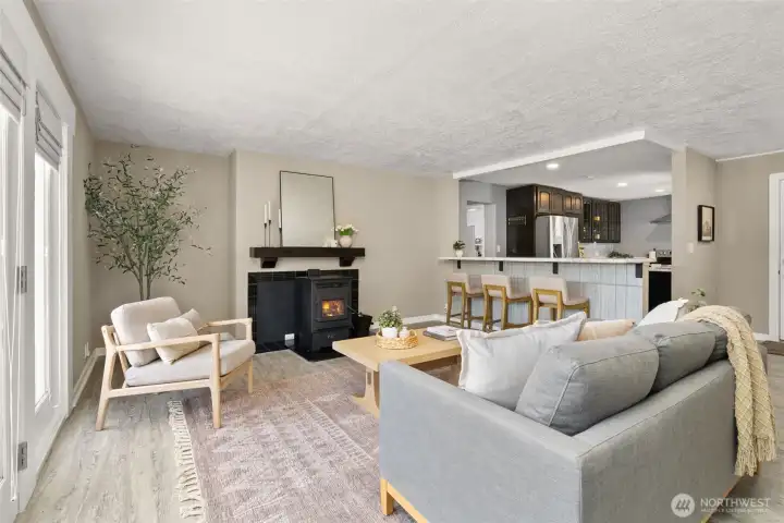 Great room opened into the kitchen.