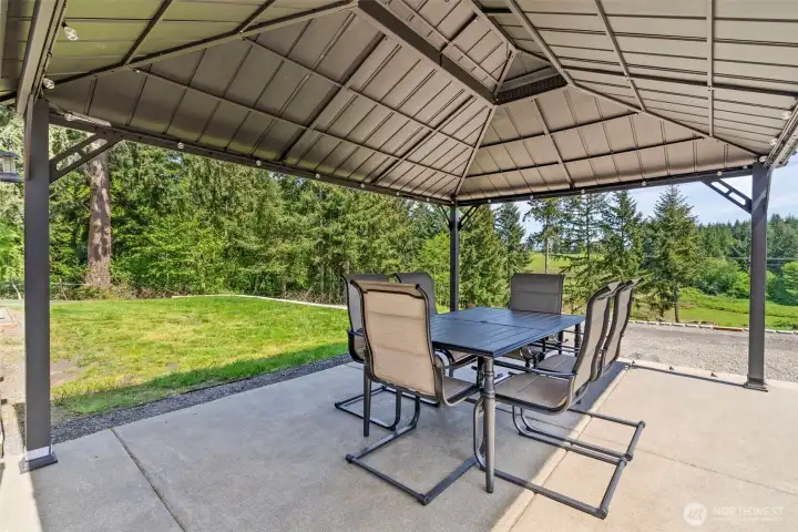 Patio Cover that conveys with sale.