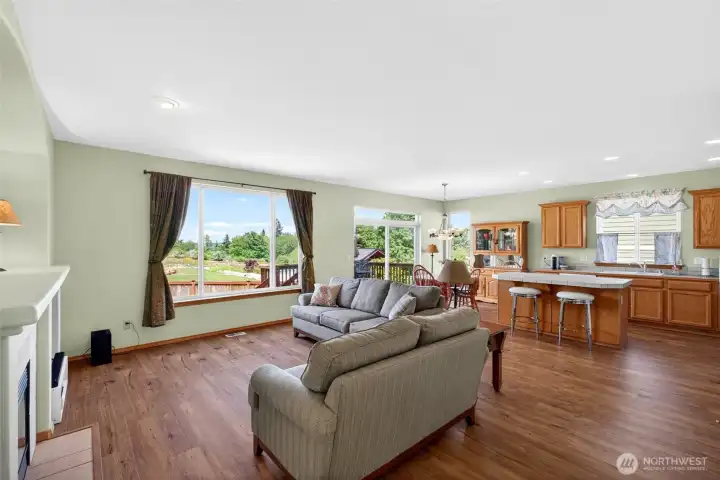 The great room is perfect for entertaining. The great room is perfect for entertaining.
