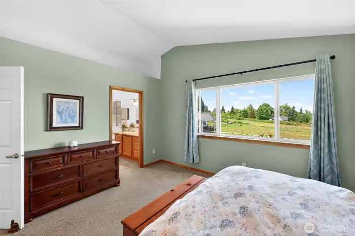 The view from your primary bedroom feels very private with a mostly territorial view. The 5-piece bathroom is connected. The view from your primary bedroom feels very private with a mostly territorial view. The 5-piece bathroom is connected.