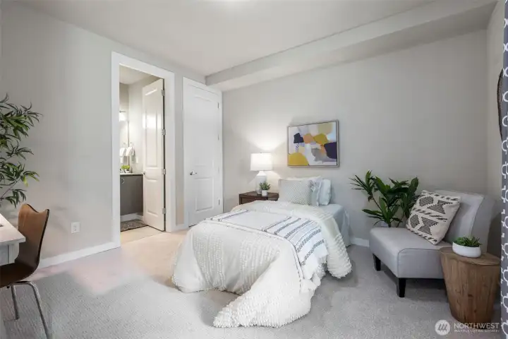There is a large, deep closet in this bedroom. There is a large, deep closet in this bedroom.