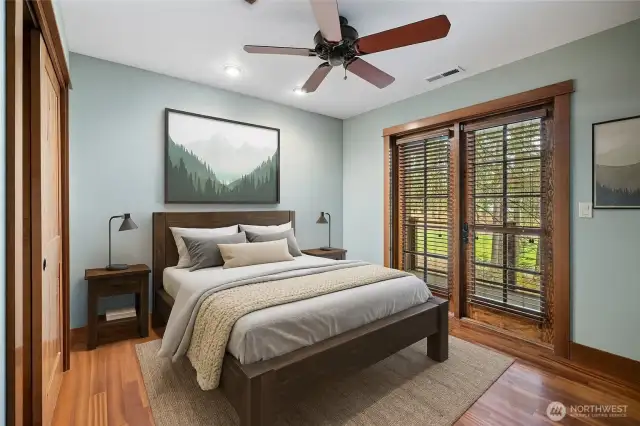 The 1st upstairs bedroom boasts spacious built-in closets—perfect for organized living. Enjoy your own private patio off the bedroom that looks outside to the golf course. Enjoy morning sunrises with a cup of coffee.