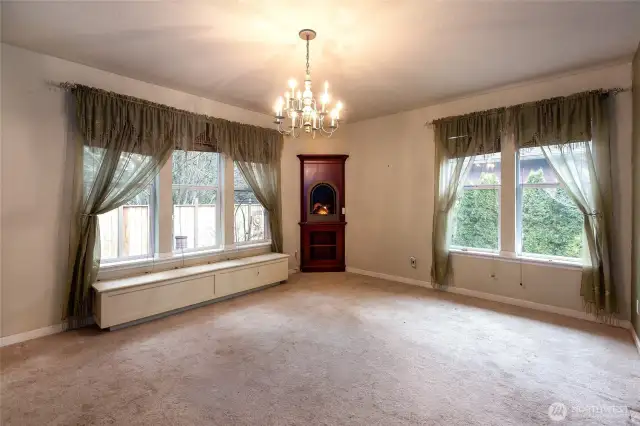 Primary Room with Fireplace and sitting nook