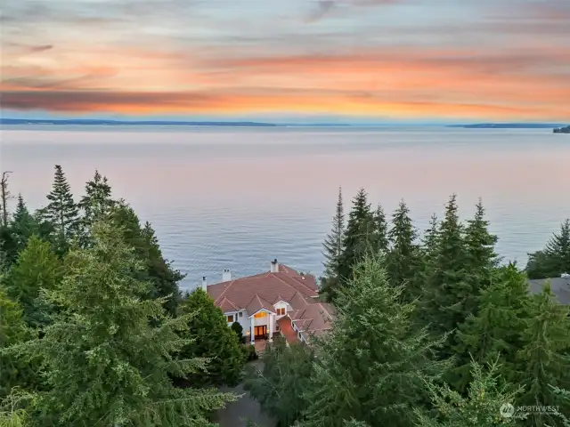 Puget sound views at this stunning water front mansion.