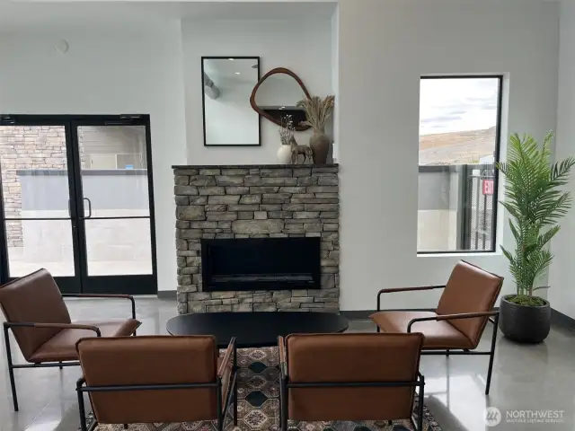 Cozy fireplce inside for the cool nights