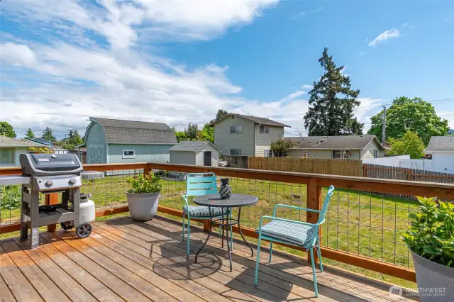 Right off the dining room, step out onto your new deck with gas hook up for your BBQ. A fantastic area to relax or entertain your guests.
