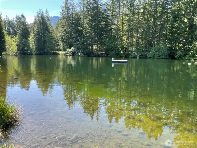 Holiday Lake has flowing water keeping it clear and fresh