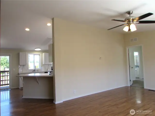 PRIMARY BEDROOM ENTRY ON RIGHT IN LIVING ROOM.