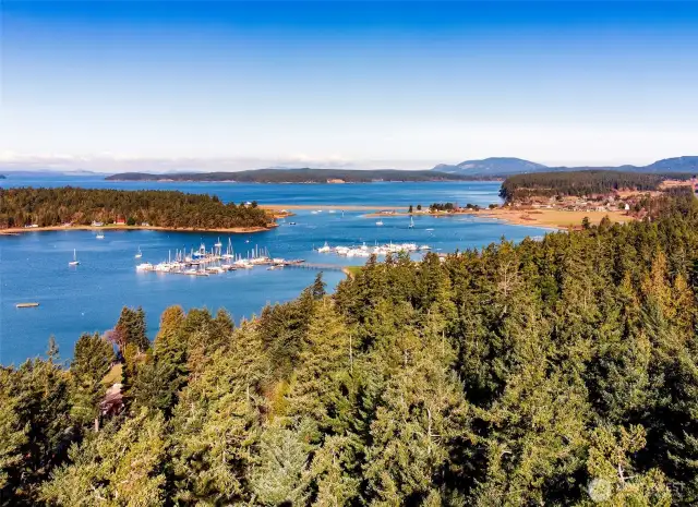 Aerial shot looking northwest