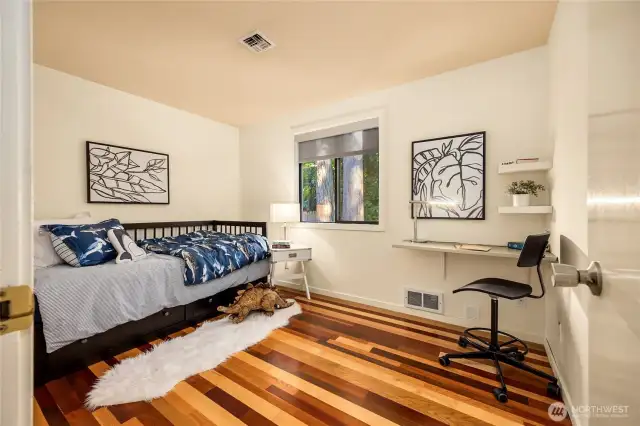 Bedroom #3 with the same, beautiful mixed hardwood floors