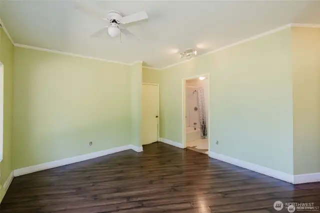 Garage door and bathroom door