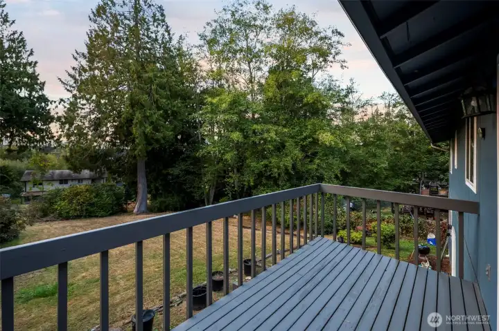 Deck off dining room slider