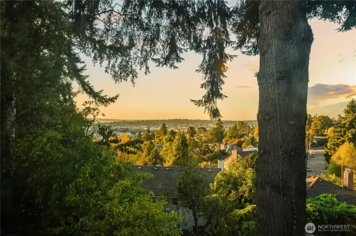 A rare Queen Anne hillside retreat, where towering evergreens frame Sound vistas and create a woodland privacy seldom found steps from the village.
